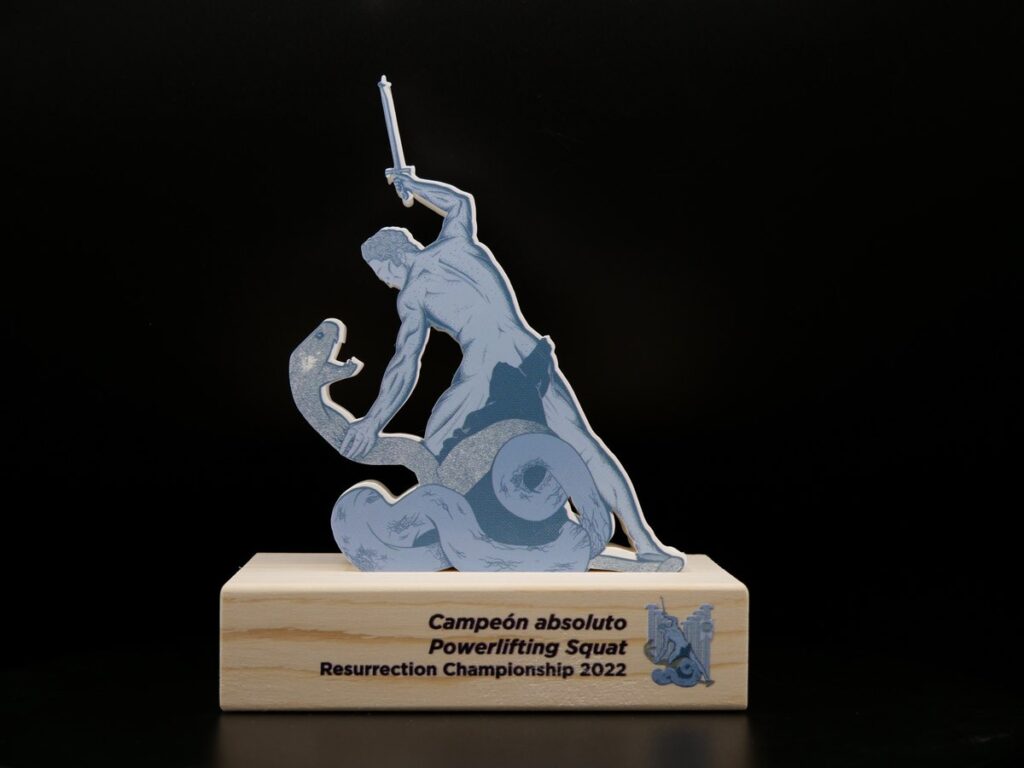 Trofeo Personalizado - Campeón Absoluto Powelifting Squat Resurrection Championship 2022