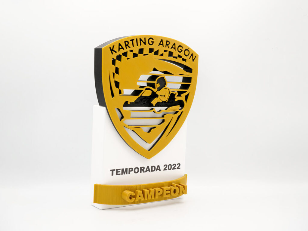 Trofeo Personalizado Lateral - Campeón Karting Aragón 2022