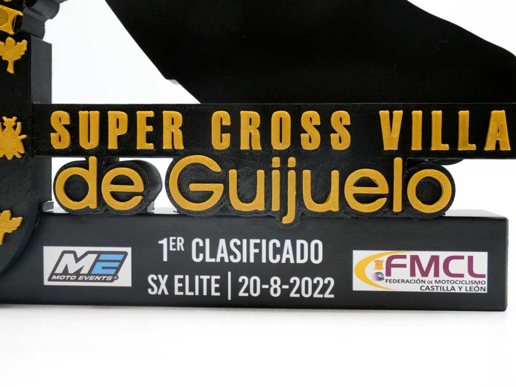Trofeo Personalizado Detalle Peana - 1º Clasificado SX Élite Super Cross Villa de Guijuelo 2022