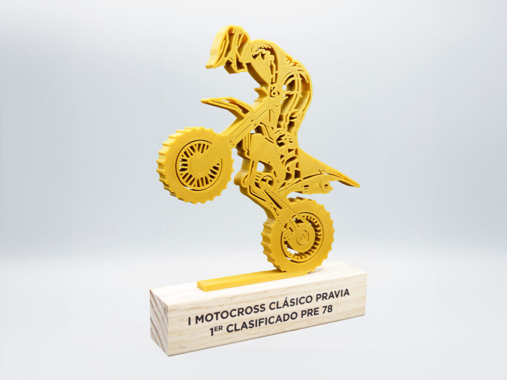 Trofeo Personalizado Lateral Derecho - I Motocross Clásico Pravia