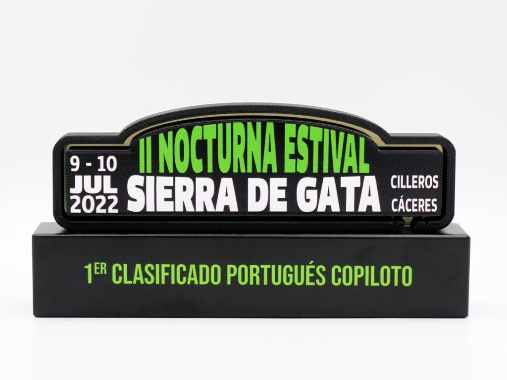 Trofeo Personalizado - 1º Clasificado Portugués Copiloto II Nocturna Estival Sierra de Gata
