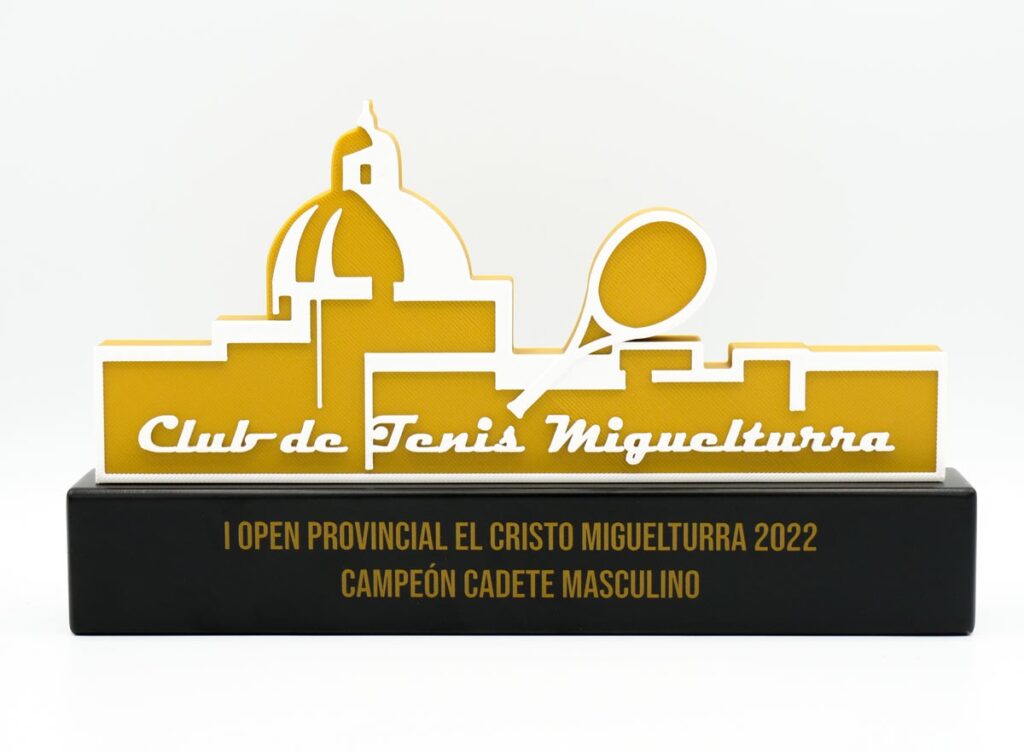 Trofeo Personalizado - Campeón Cadete Masculino I Open el Cristo Miguelturra Club de Tenis
