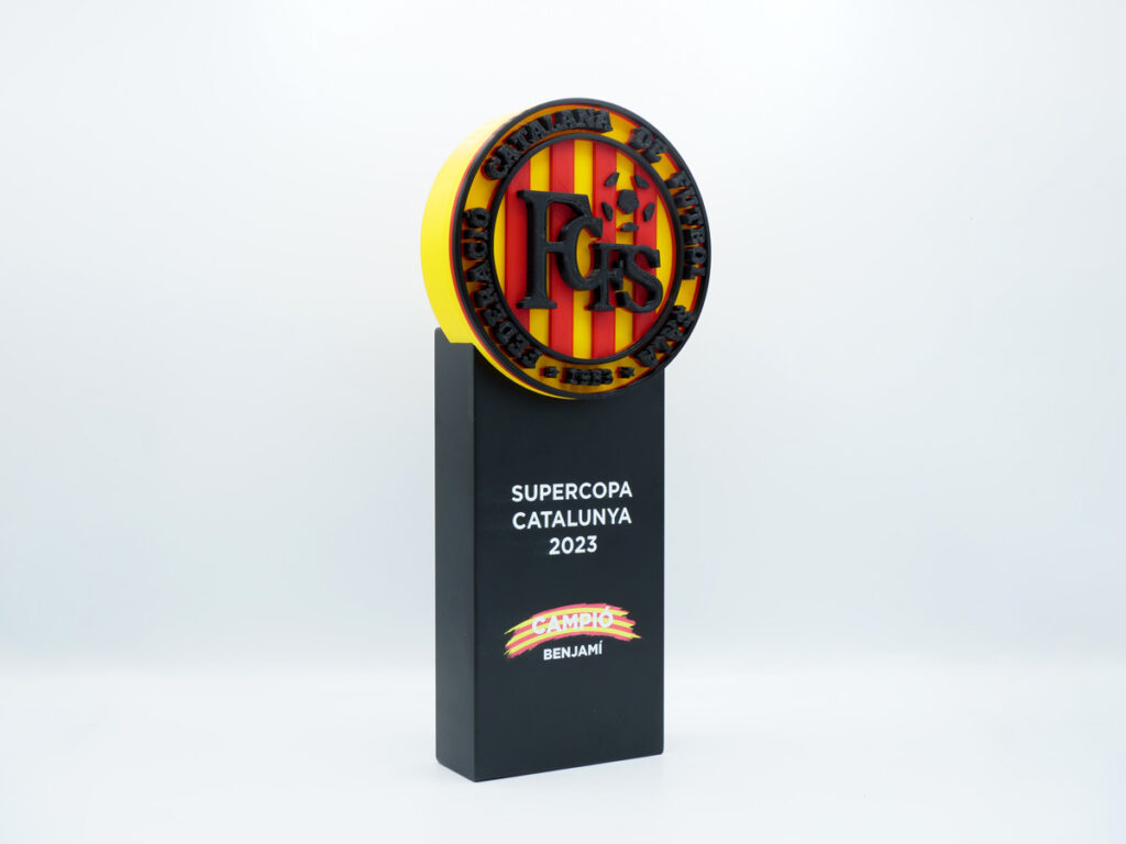 Trofeo Personalizado Lateral - Campió Benjamí FCFS Supercopa Catalunya 2023