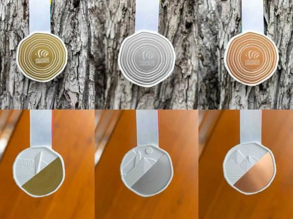 Medallas Personalizadas por delante y detrás según clasificación - Desveladas las medallas del Mundial de atletismo de Eugene
