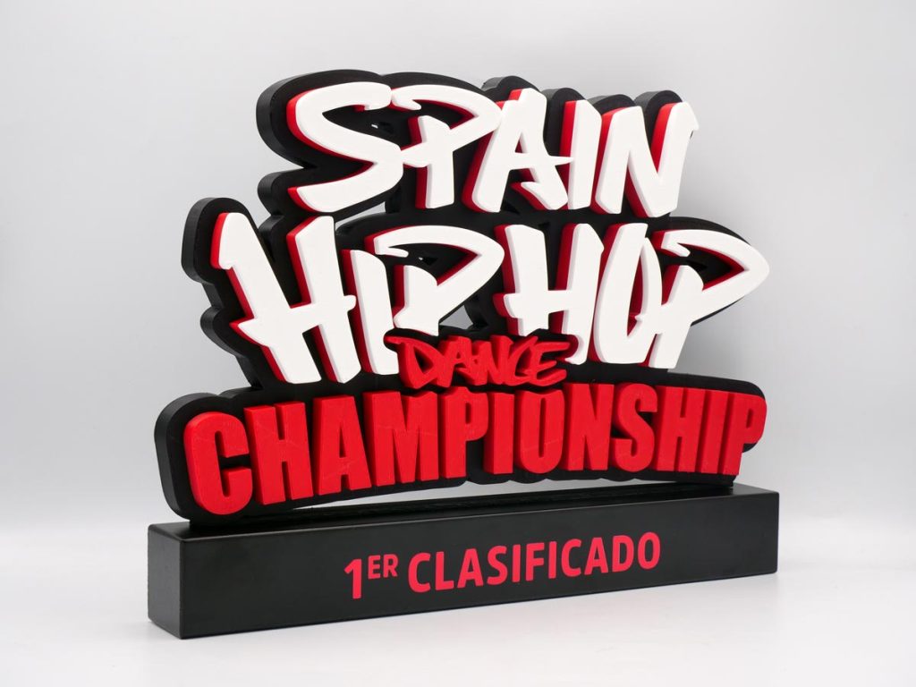 Trofeo Personalizado Lateral Derecho - 1º Clasificado Spain Hip Hop Dance Championship