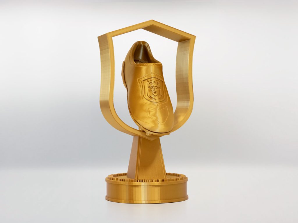 Trofeo Personalizado Lateral Derecho - Queens League Bota de Oro Máxima Goleadora